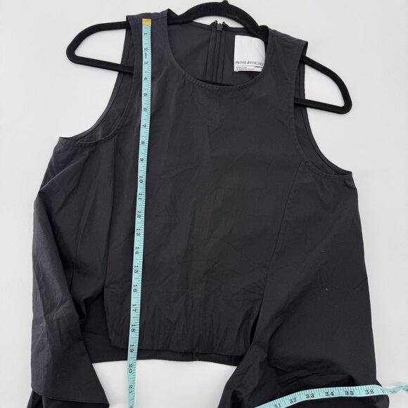 Prose & Poetry Black Sleeveless Tie-Front Cotton Top,  S - Picture 10 of 11